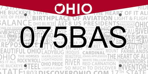 075BAS Ohio License Plate