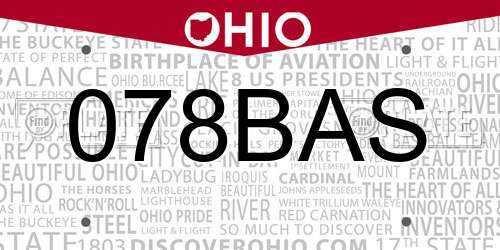 078BAS Ohio License Plate