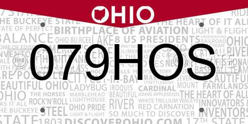 079HOS Ohio License Plate
