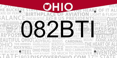 082BTI Ohio License Plate