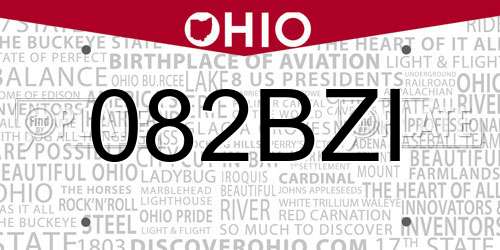 082BZI Ohio License Plate