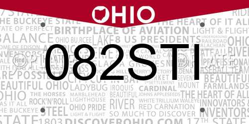 082STI Ohio License Plate