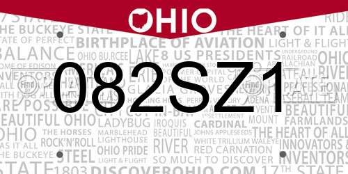 082SZ1 Ohio License Plate