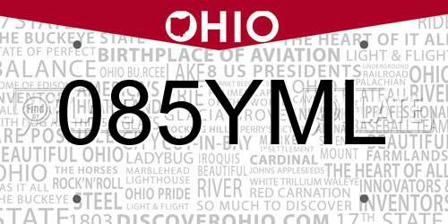 085YML Ohio License Plate