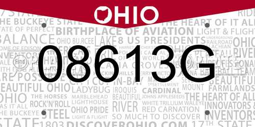 08613G Ohio License Plate