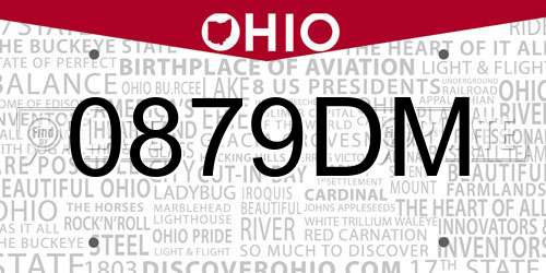 0879DM Ohio License Plate