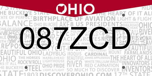 087ZCD Ohio License Plate