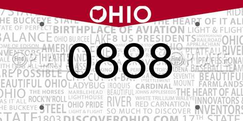 0888 Ohio License Plate