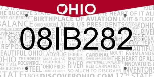 08IB282 Ohio License Plate