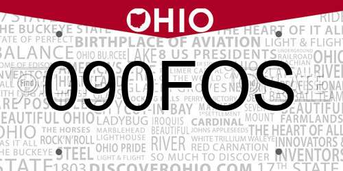 090FOS Ohio License Plate