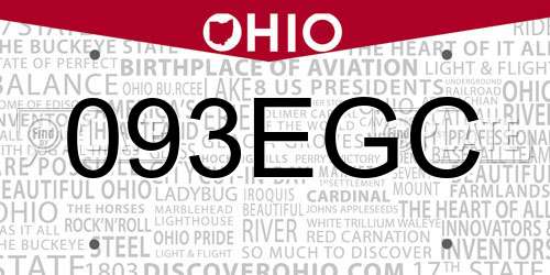 093EGC Ohio License Plate