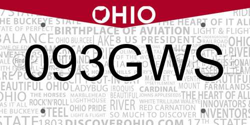 093GWS Ohio License Plate