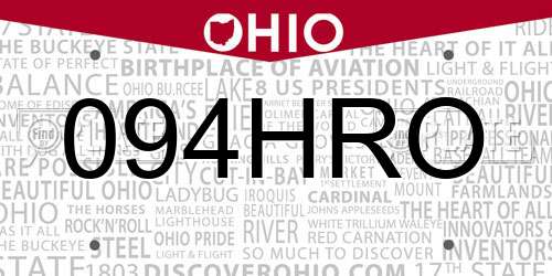 094HRO Ohio License Plate