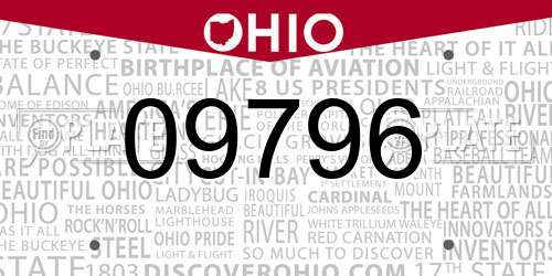 09796 Ohio License Plate