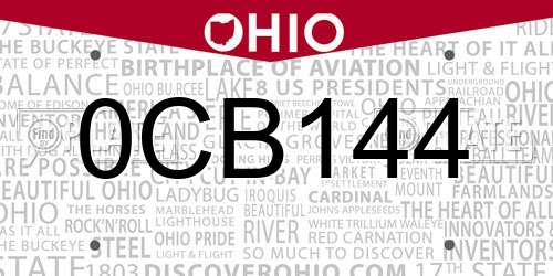 0CB144 Ohio License Plate