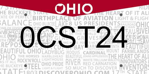 0CST24 Ohio License Plate
