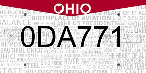 0DA771 Ohio License Plate