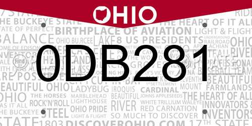 0DB281 Ohio License Plate