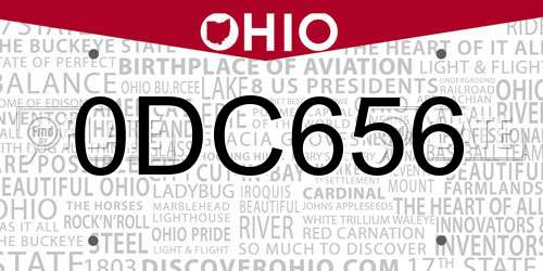 0DC656 Ohio License Plate