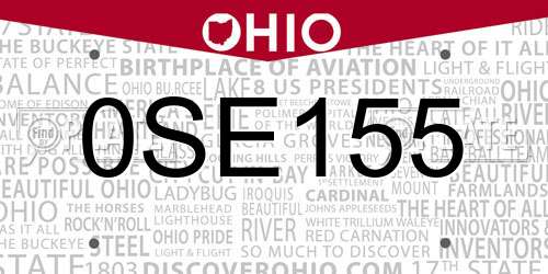 0SE155 Ohio License Plate