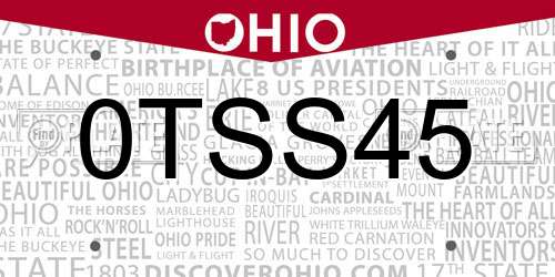 0TSS45 Ohio License Plate