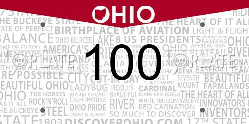 100 Ohio License Plate