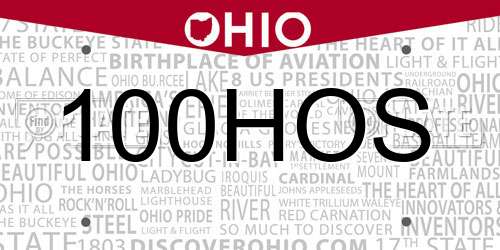 100HOS Ohio License Plate