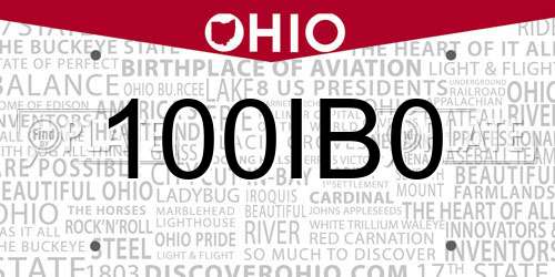 100IB0 Ohio License Plate