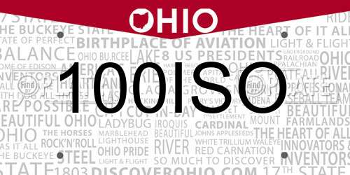 100ISO Ohio License Plate