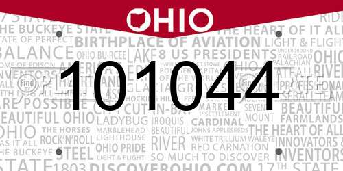 101044 Ohio License Plate