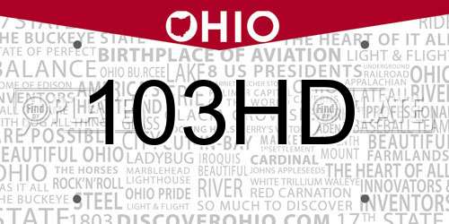 103HD Ohio License Plate