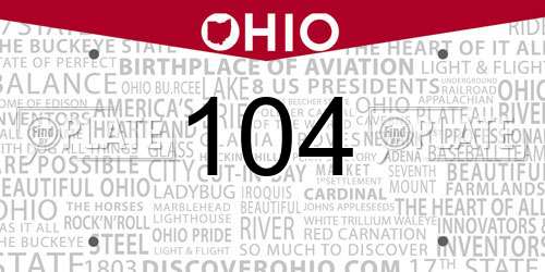 104 Ohio License Plate