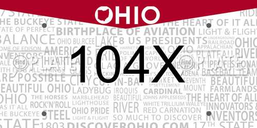 104X Ohio License Plate