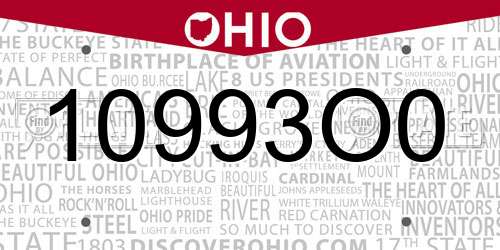 10993O0 Ohio License Plate