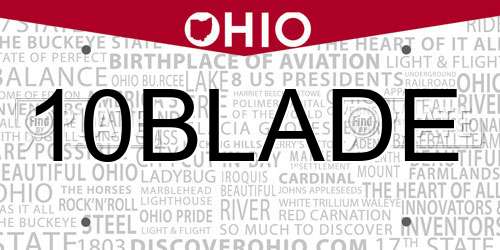 10BLADE Ohio License Plate