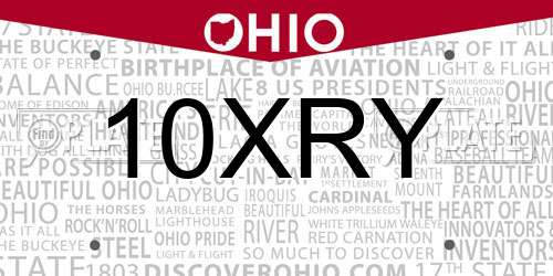 10XRY Ohio License Plate