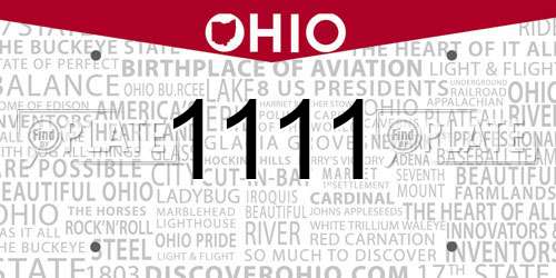 1111 Ohio License Plate