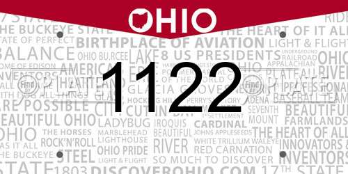 1122 Ohio License Plate