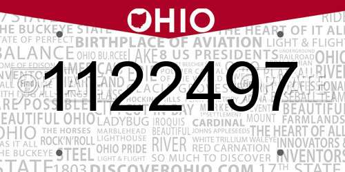 1122497 Ohio License Plate
