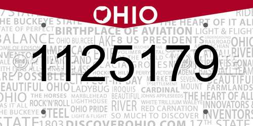 1125179 Ohio License Plate