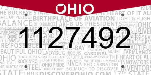 1127492 Ohio License Plate