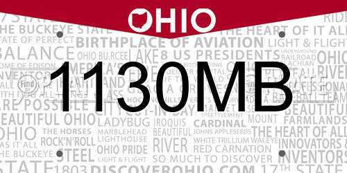 1130MB Ohio License Plate