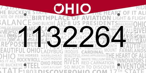 1132264 Ohio License Plate