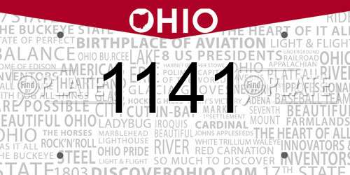 1141 Ohio License Plate