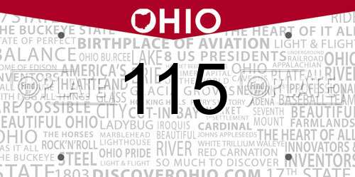 115 Ohio License Plate