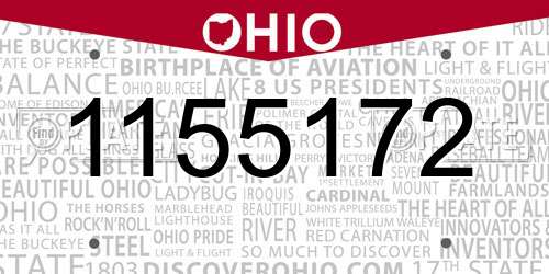 1155172 Ohio License Plate