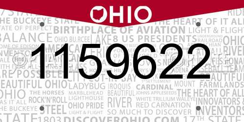 1159622 Ohio License Plate