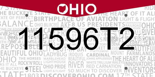 11596T2 Ohio License Plate
