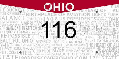 116 Ohio License Plate