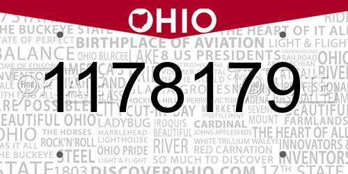 1178179 Ohio License Plate